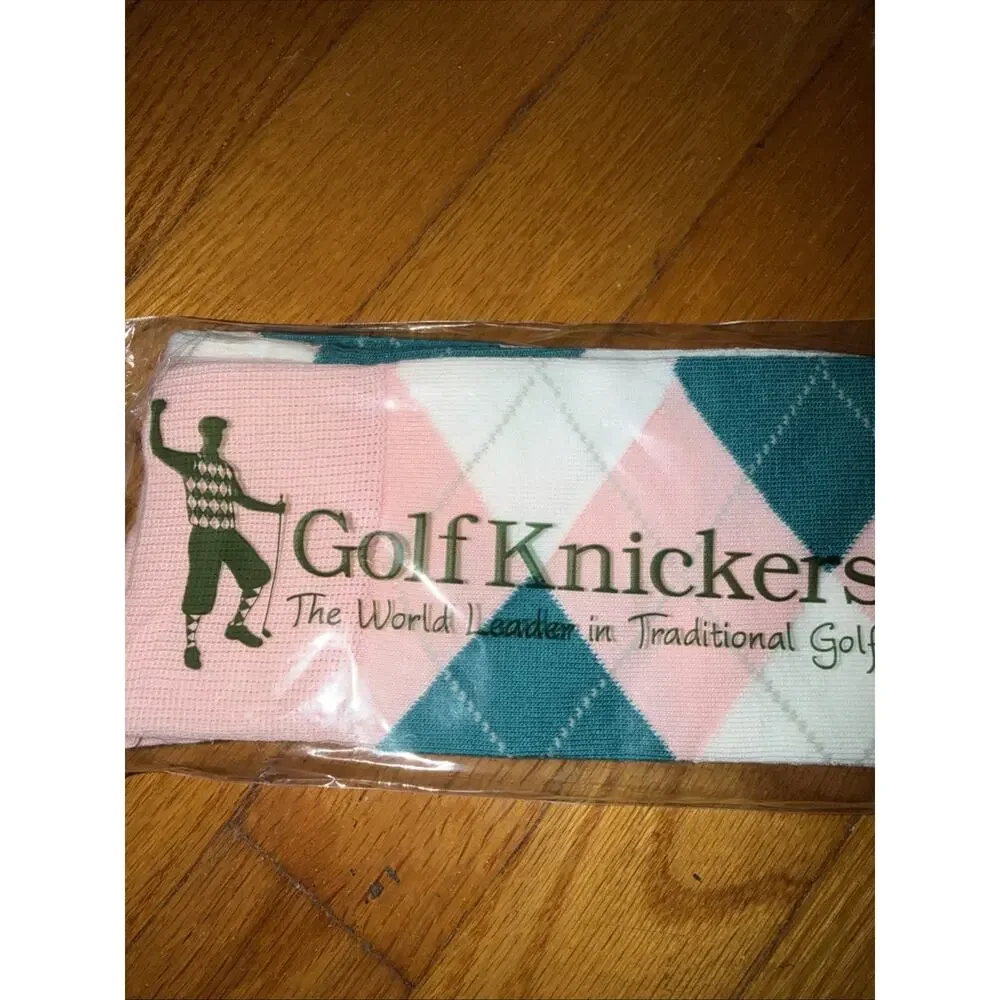 Golf Knickers Colorful Knee High Argyle Cotton Socks For Men Pink White Green